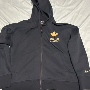 Nike Black Hoodie with Gold Toronto Raptors Design